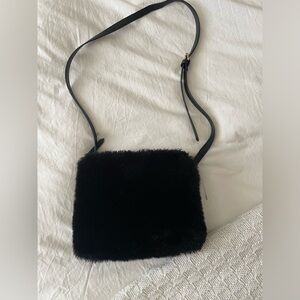 Black fur purse